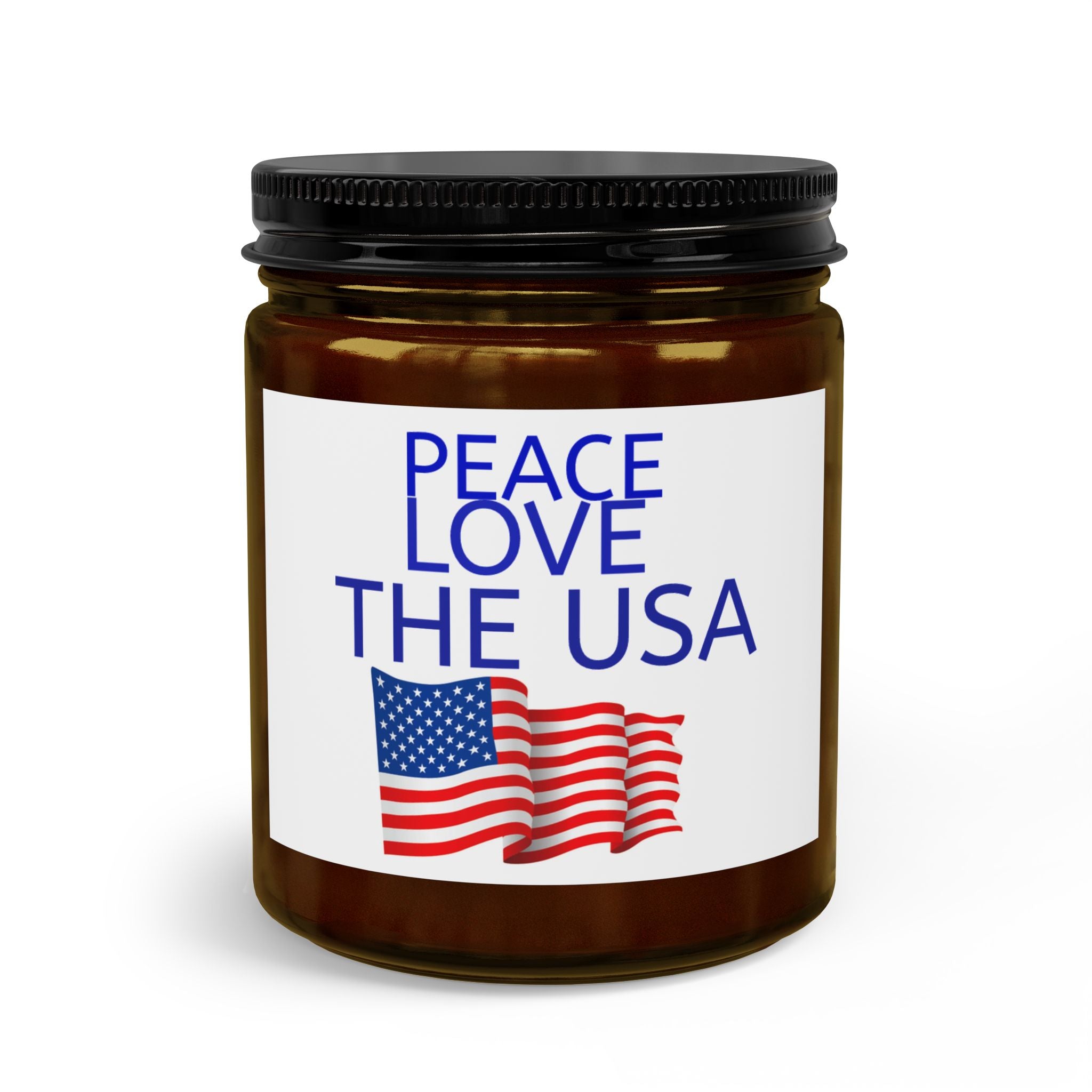 Patriotic Candle Set — "Peace Love The USA" Scented Candle with Matches & Wick Trimmer